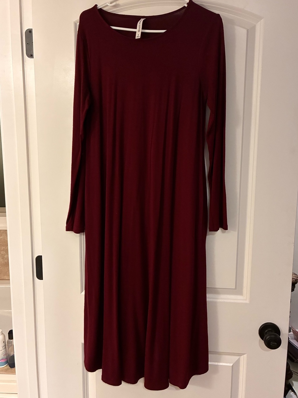 Zenana Outfitters Maroon Long Sleeve Swing Dress